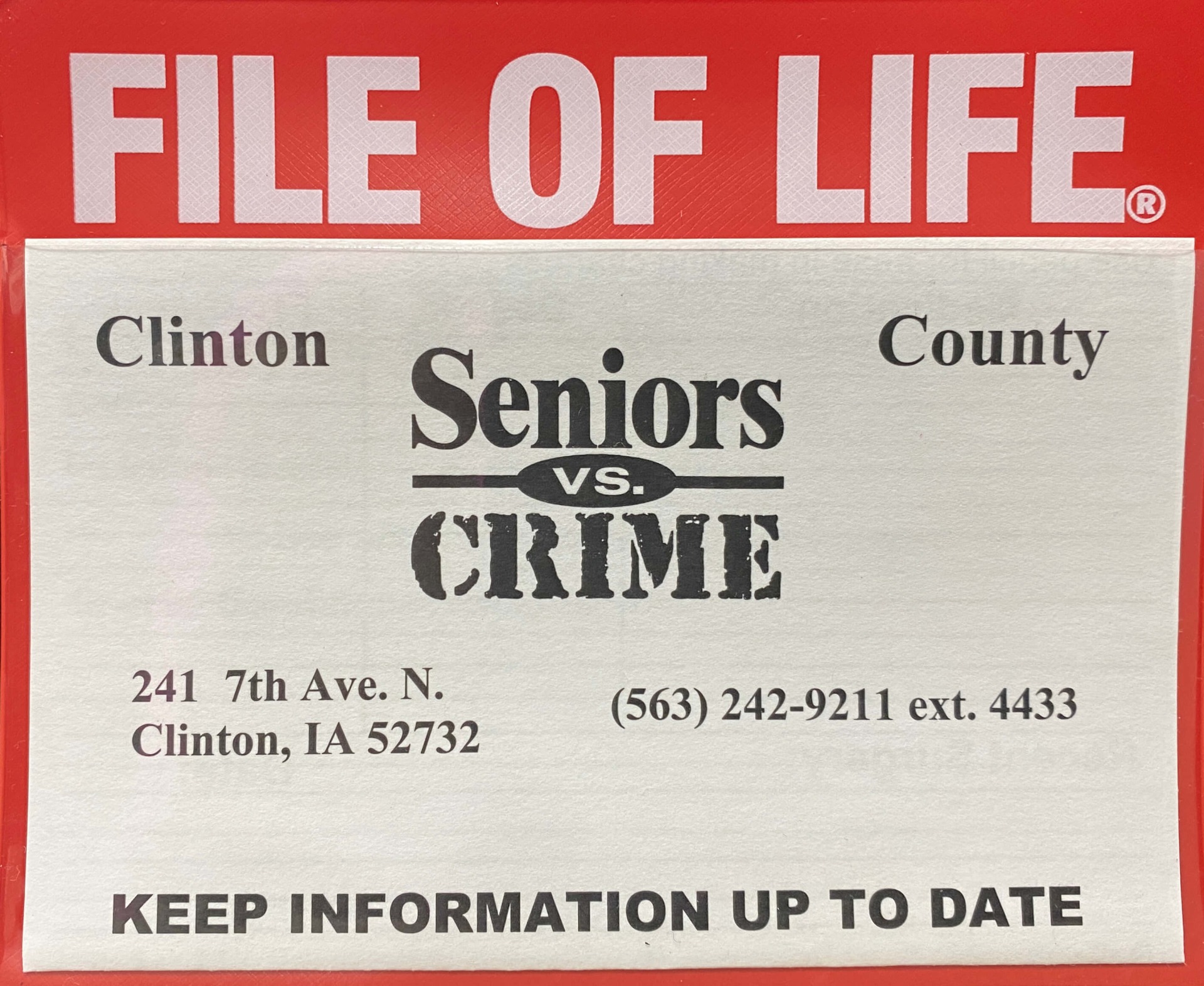 File of Life document for seniors